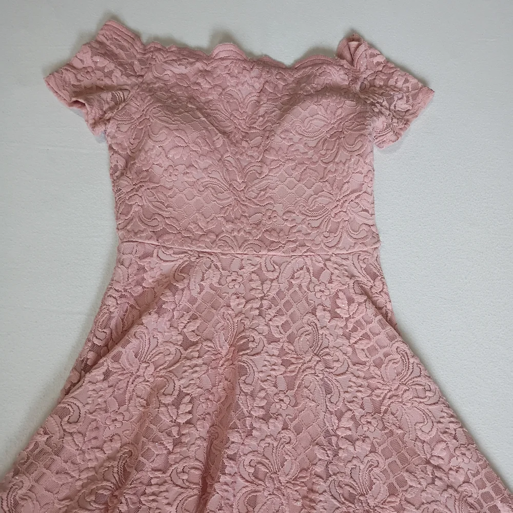 City Studio Blush Pink With Sparkles Lace High-Low Dress Sz 5